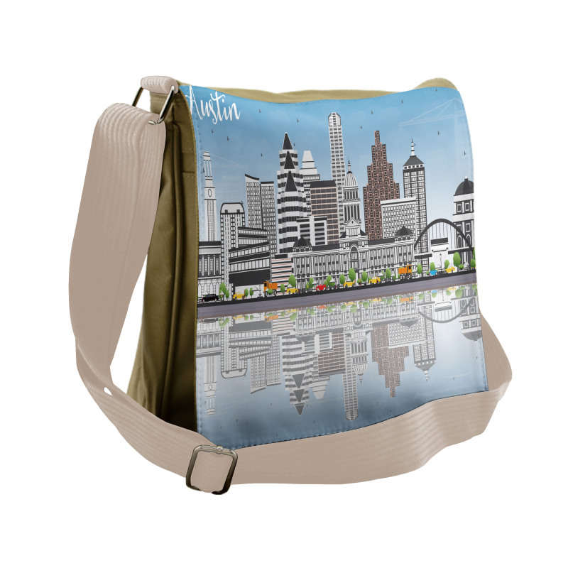 Digital Art Water Reflection Messenger Bag