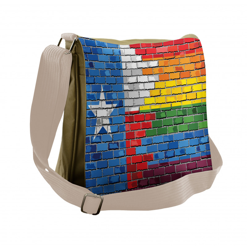 Brick Wall Grungy Texas Town Messenger Bag