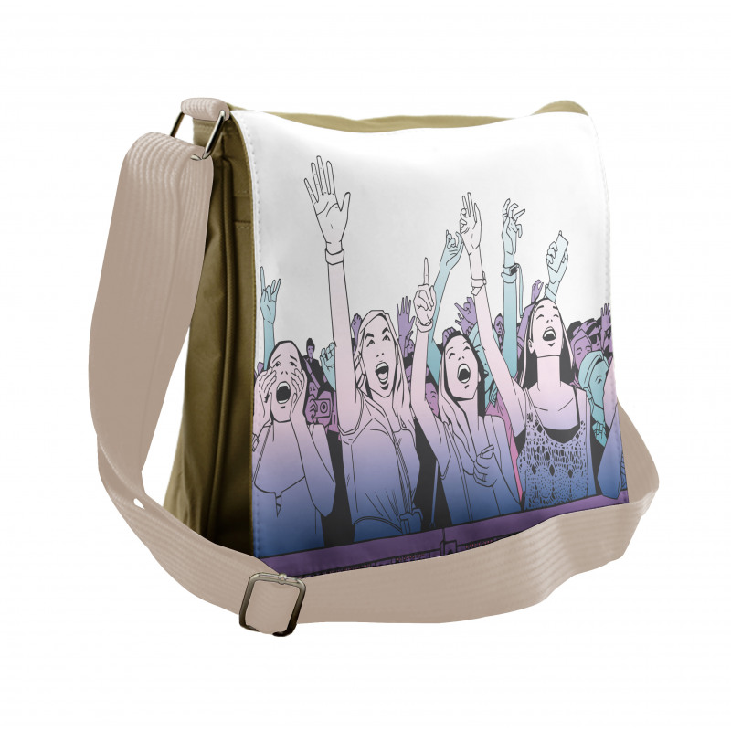 Girl in Front Row Cheering Messenger Bag