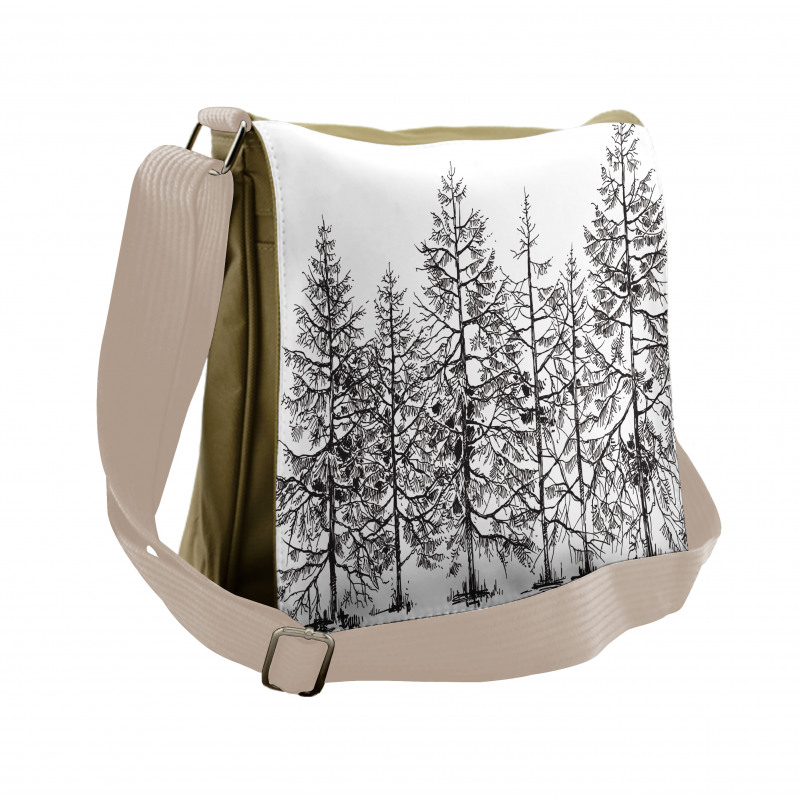 Seasonal Pine Tree Landscape Messenger Bag