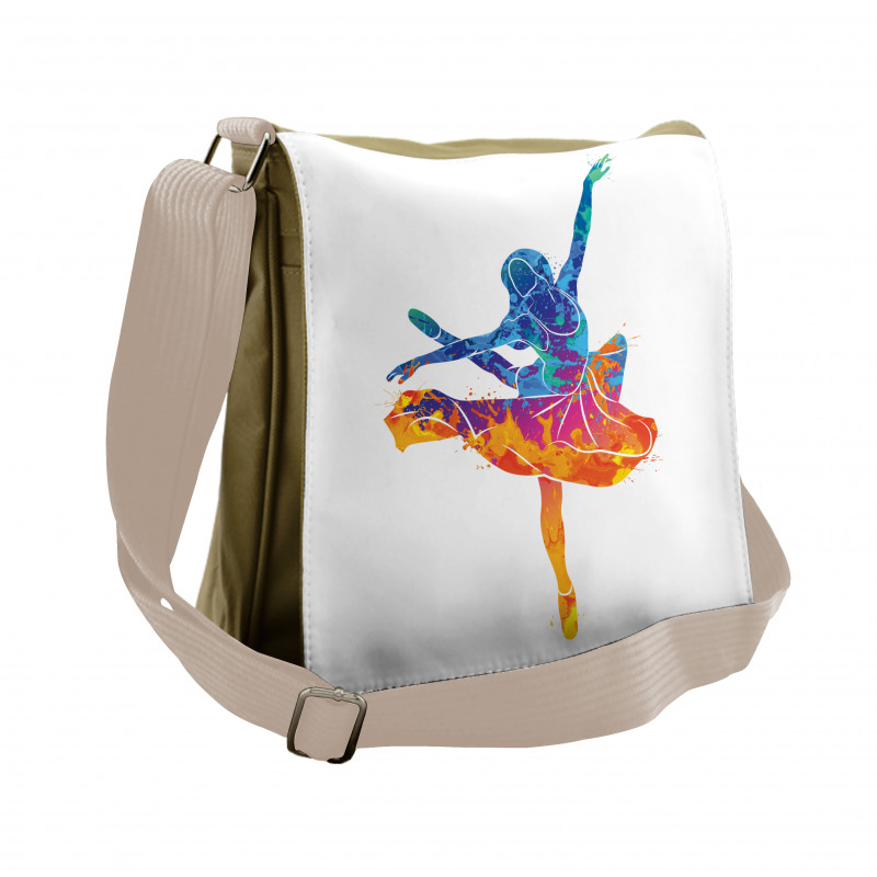 Colorful Ballerina Girl Pose Messenger Bag