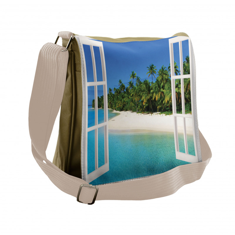 Paradise Island Palm Tree Messenger Bag