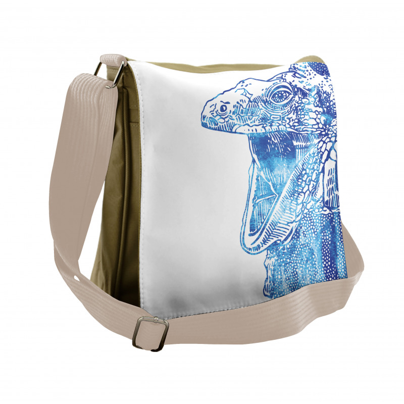 Watercolor Style Blue Animal Messenger Bag