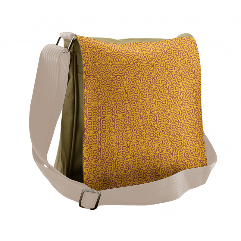 Entwined Moroccan Star Grid Messenger Bag