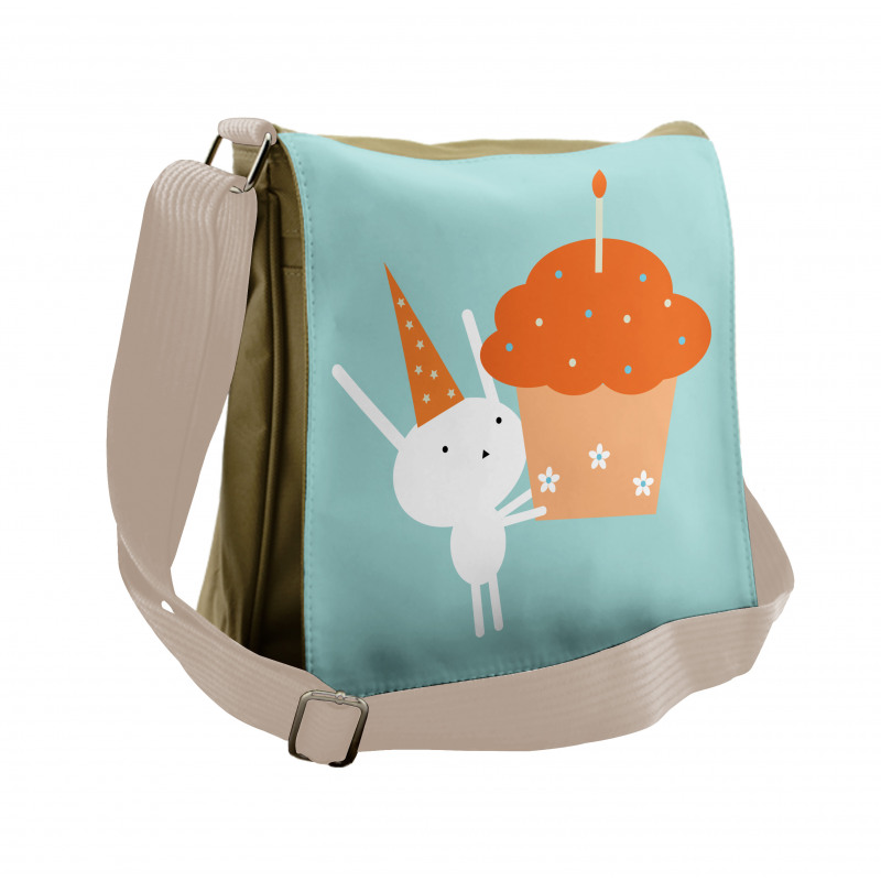 Birthday Bunny Giant Cupcake Messenger Bag