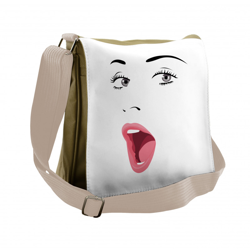 Surprised Facial Expression Messenger Bag