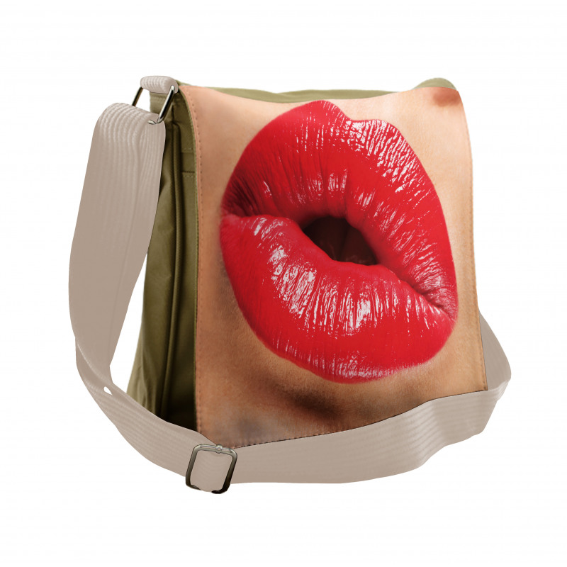 Juicy Lipstick Illustration Messenger Bag