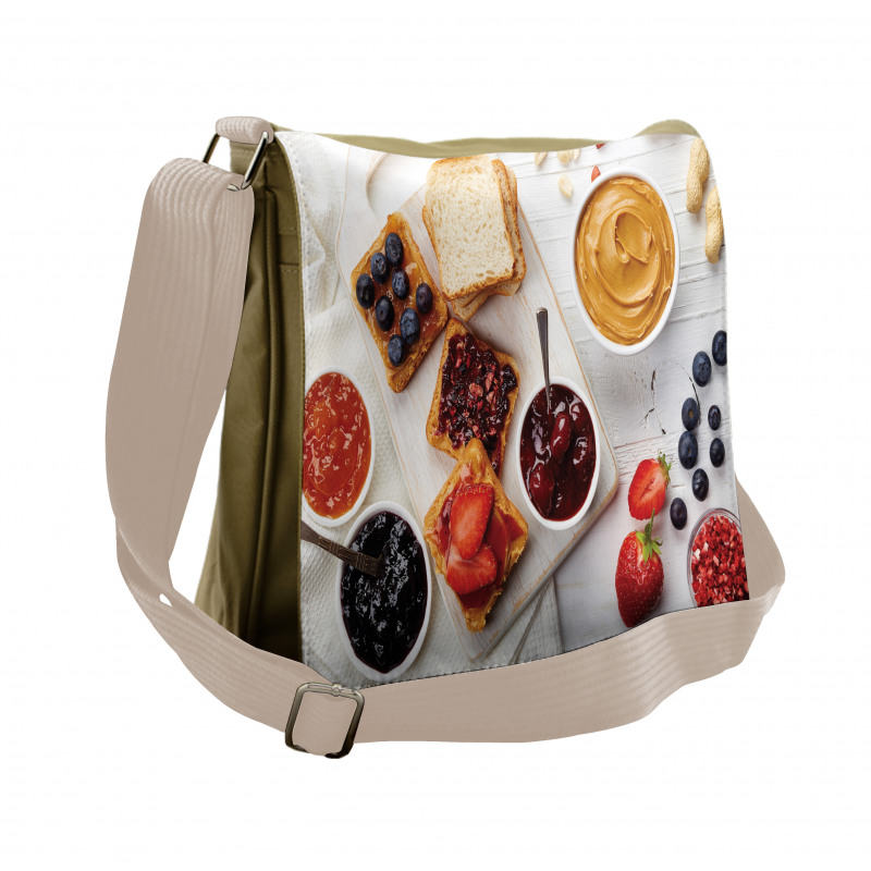 Sandwiches on White Messenger Bag