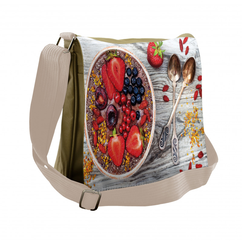 Breakfast Foods Bowl Messenger Bag