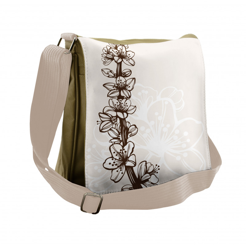 Hand Drawn Petals Messenger Bag