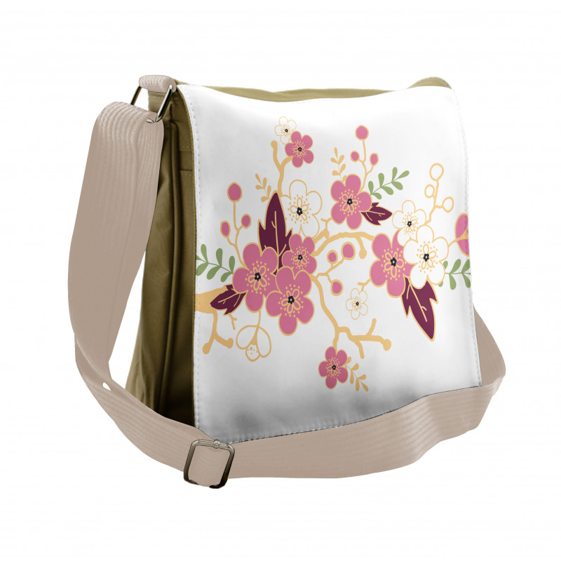 Japanese Garden Art Messenger Bag