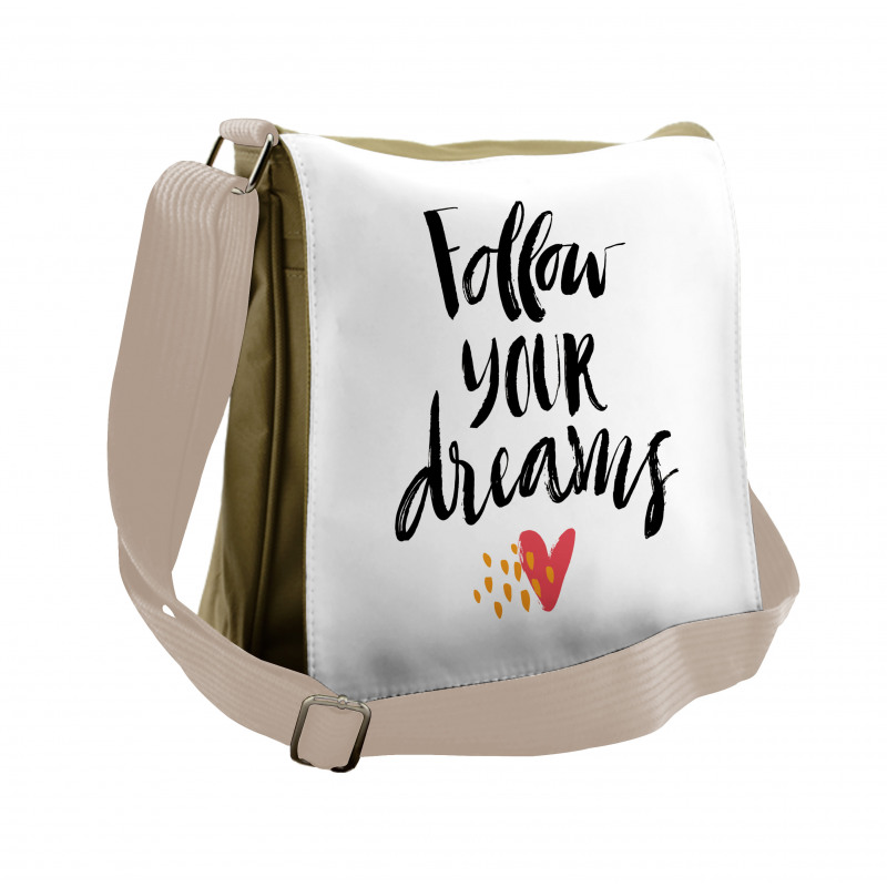 Hand Drawn Brush Lettering Messenger Bag