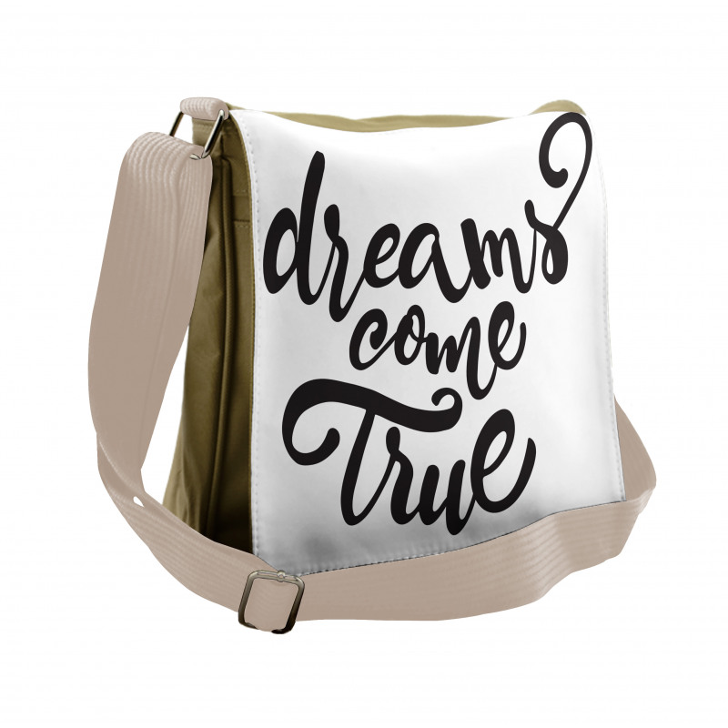 Dreams Come True Lettering Messenger Bag