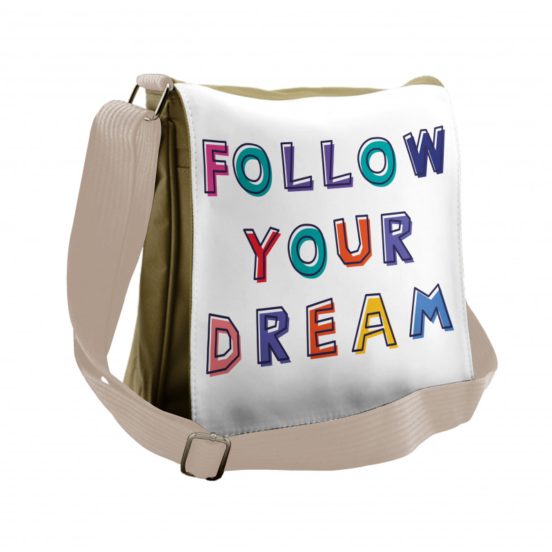 Motivational Phrase Rainbow Messenger Bag