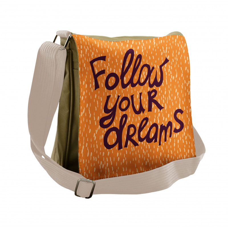 Warm Toned Motivation Design Messenger Bag