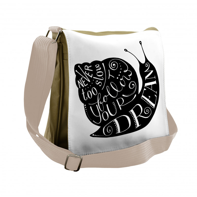 Abstract Snail Silhouette Messenger Bag