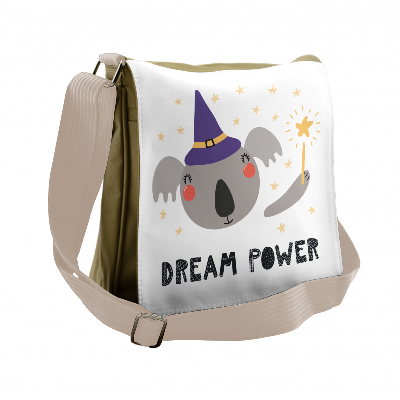 Funny Koala in a Witch Hat Messenger Bag