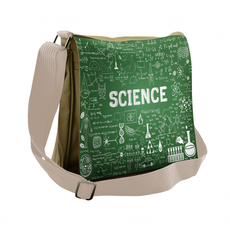 Science Word on Chalkboard Messenger Bag