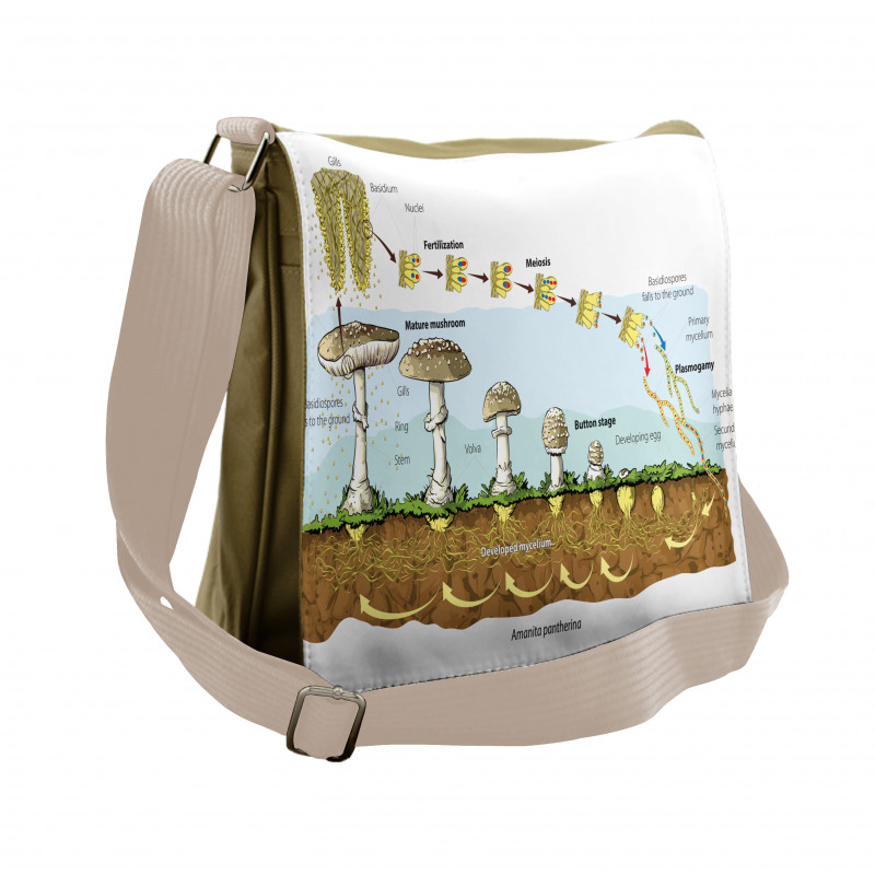 Life Cycle of Mushrooms Messenger Bag