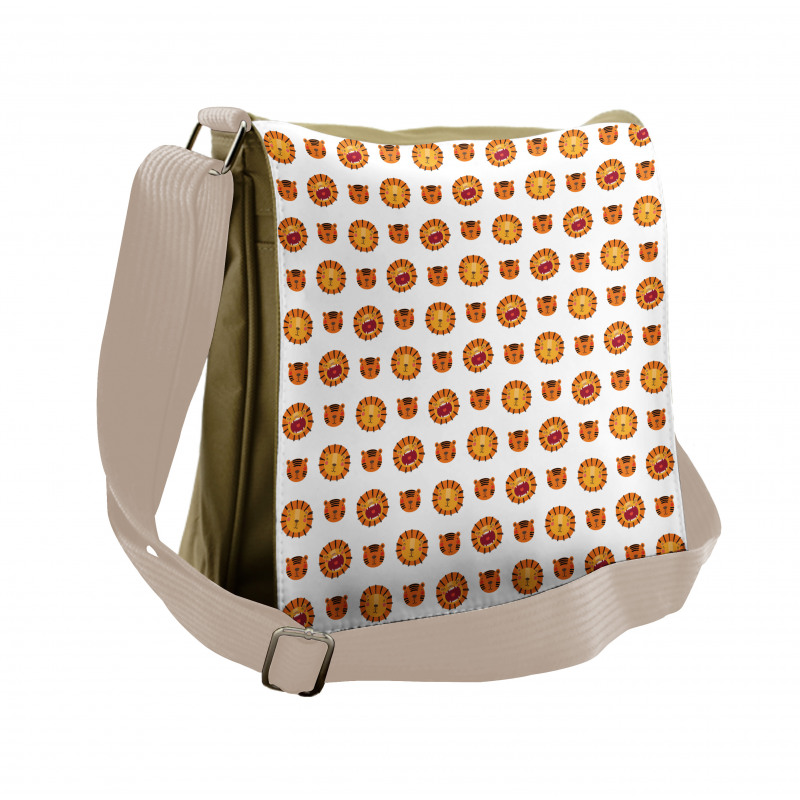 Funky Forms Tiger Lion Face Messenger Bag