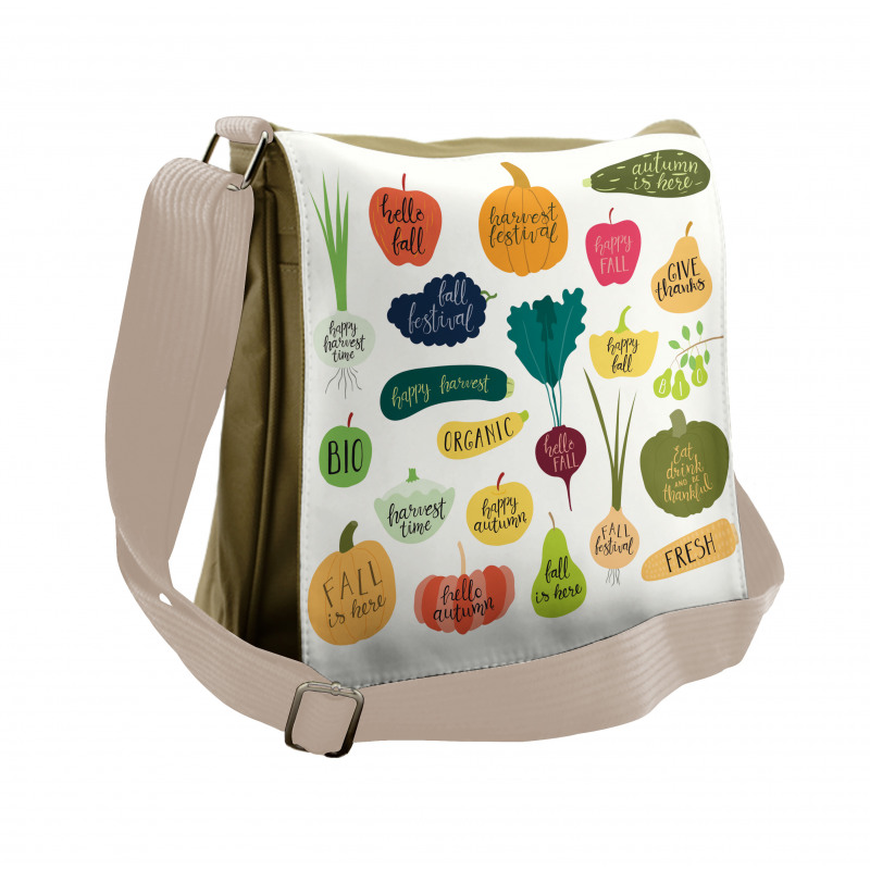 Plant Fruit Vegetable Slogan Messenger Bag