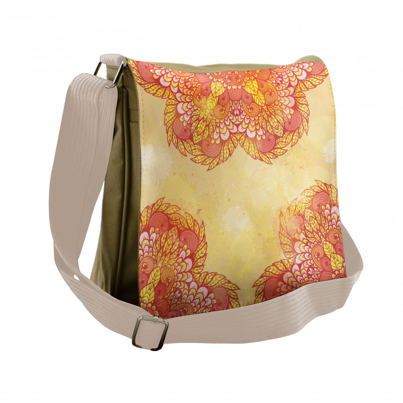 Patchwork Flower Leaves Messenger Bag