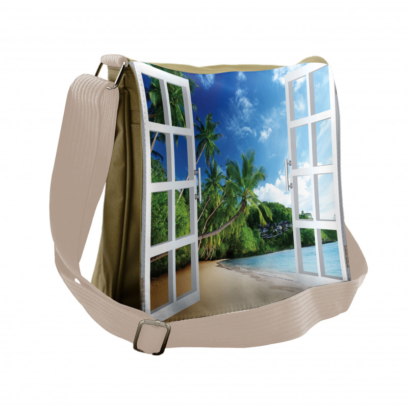 Lush Green Window View Messenger Bag