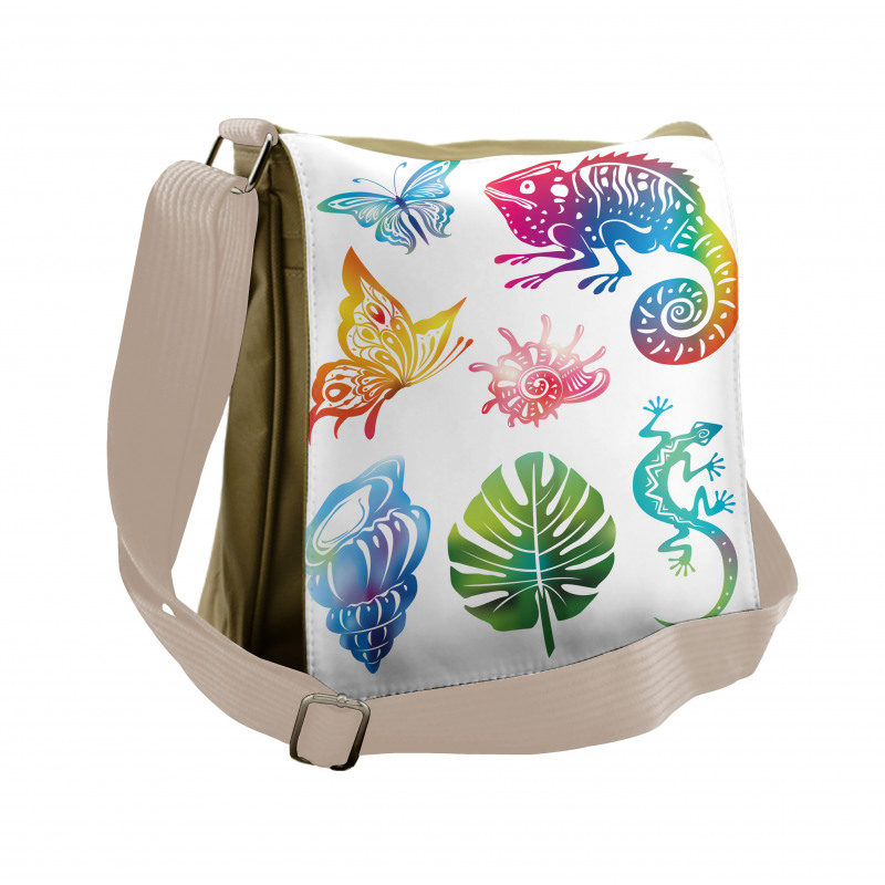 Exotic Fauna and Foliage Messenger Bag