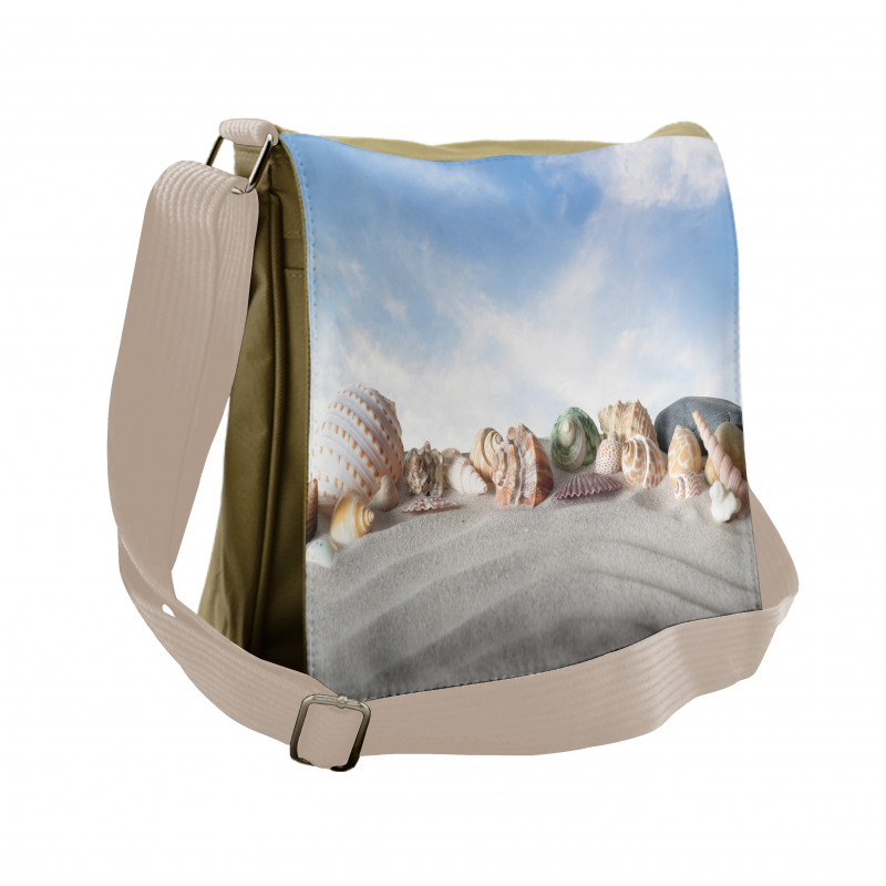 Seashells on Sand Hill Sky Messenger Bag