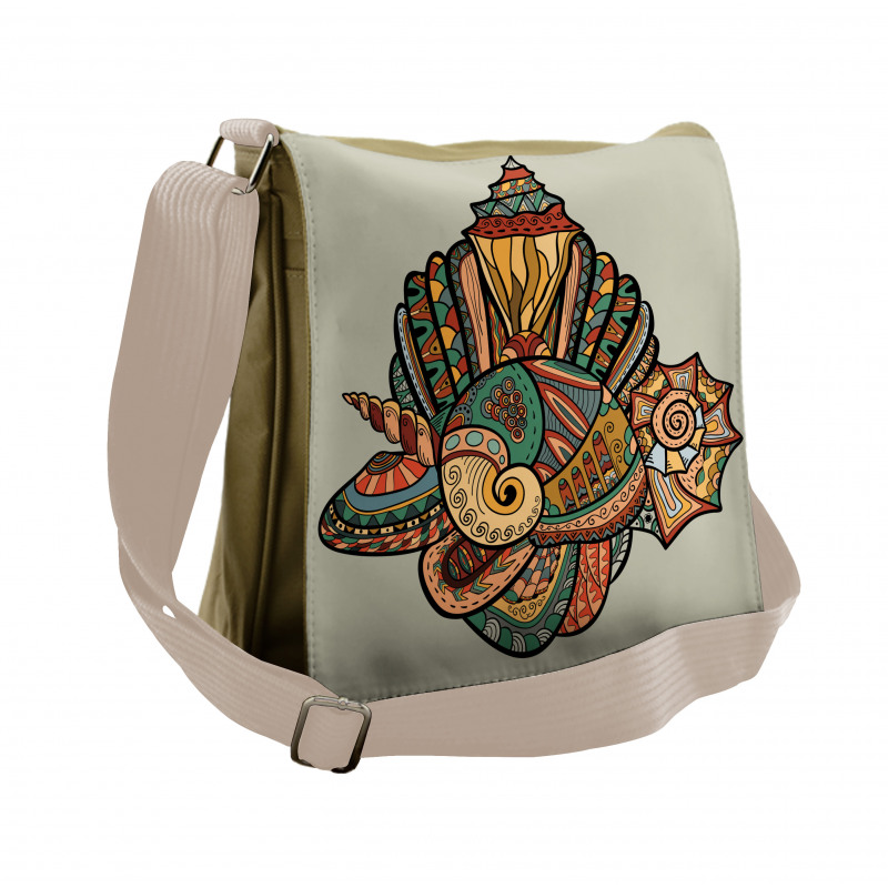 Abstract Seashell Art Messenger Bag