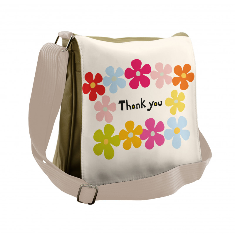 Simple Colorful Flowers Messenger Bag