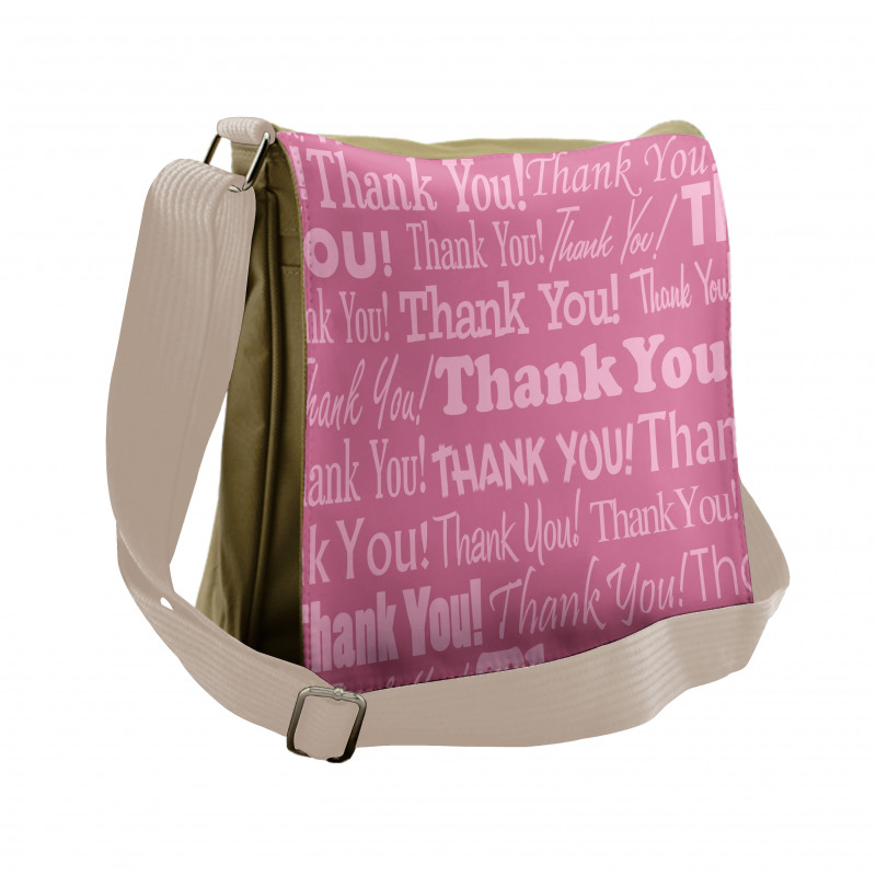 Thankful Message Pink Messenger Bag