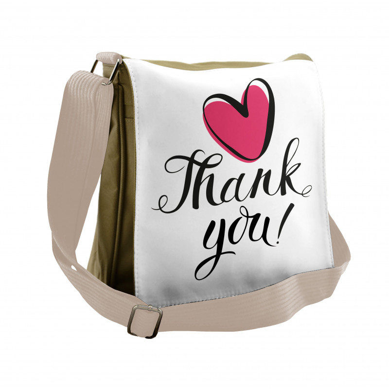 Heart in Bold Love Doodle Messenger Bag