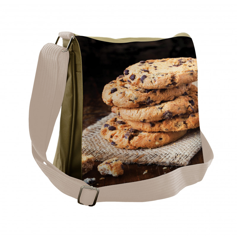 Stacks of Bites on a Table Messenger Bag