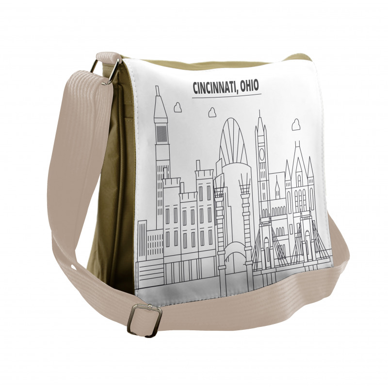 Geometric Drawn Urban Messenger Bag