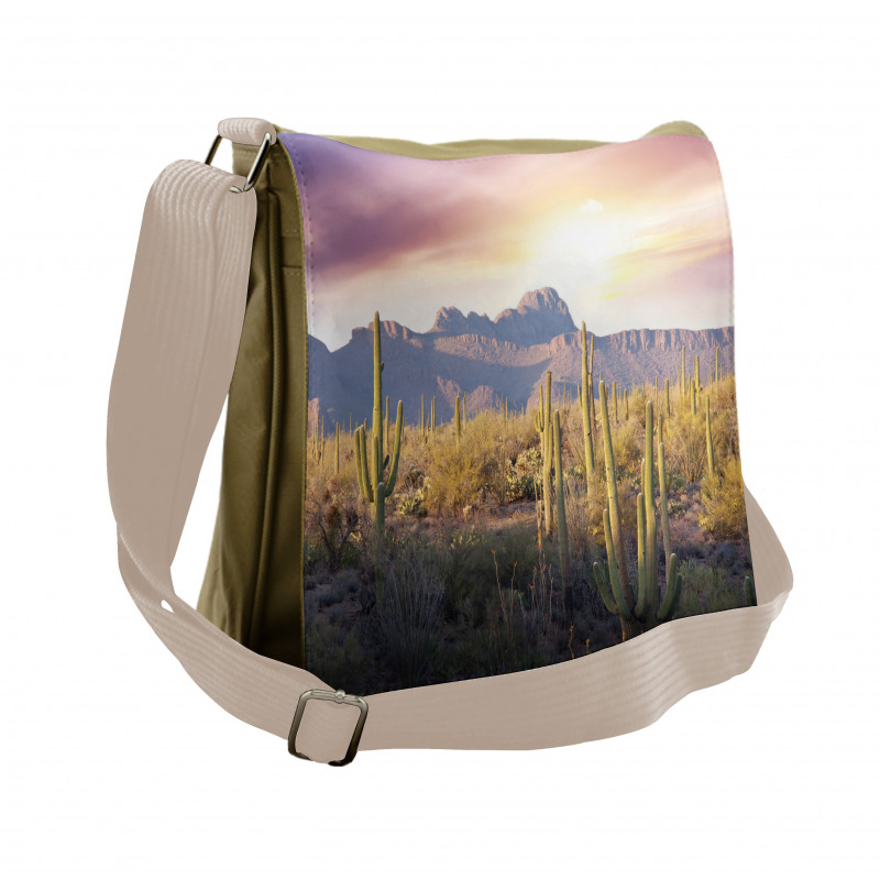 Saguaro Cactus and Mountain Messenger Bag