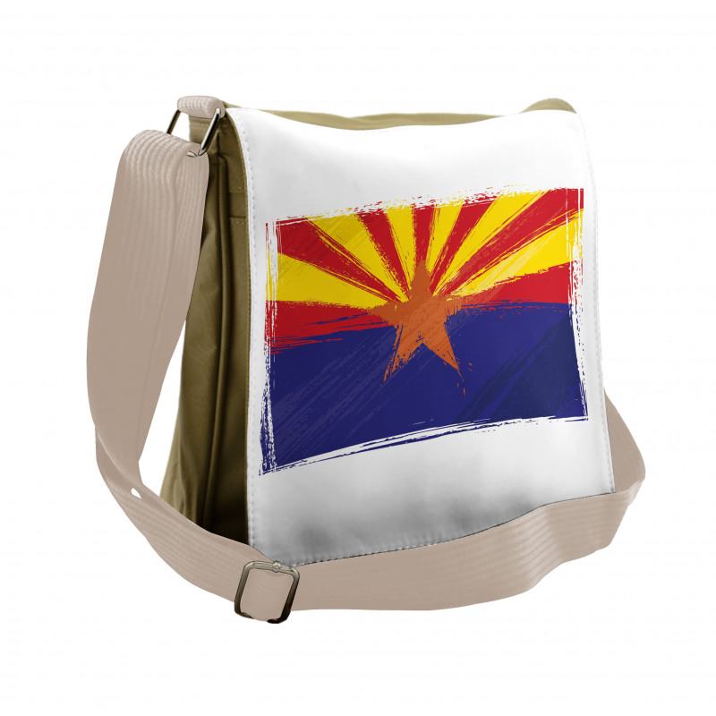 Grunge Design State Flag Messenger Bag