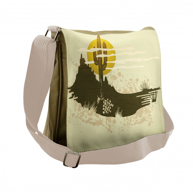 Dramatic Saguaro and Sun Messenger Bag