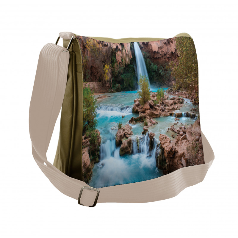 Natural Spring Falls Stream Messenger Bag