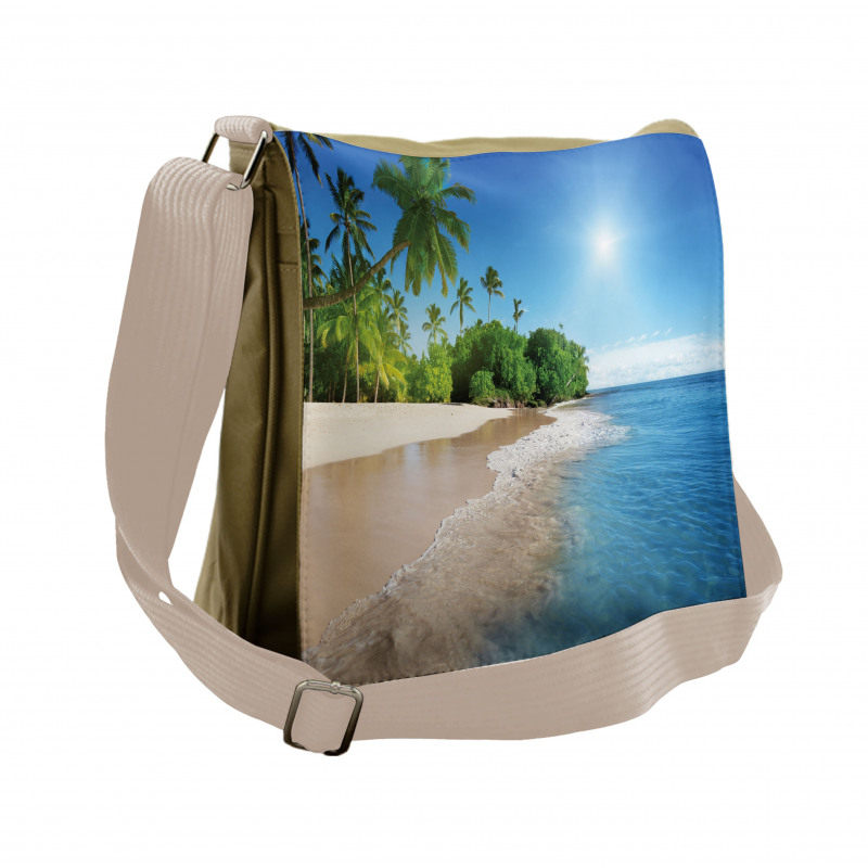 Suuny Ocean Palm Trees Messenger Bag