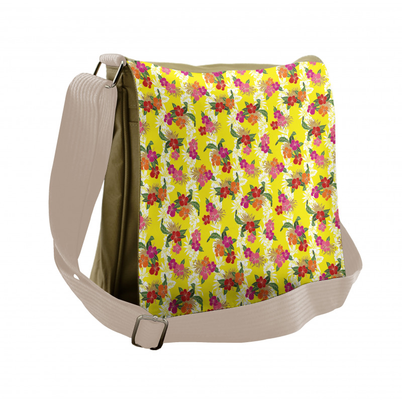 Tropical Flowers Art Messenger Bag