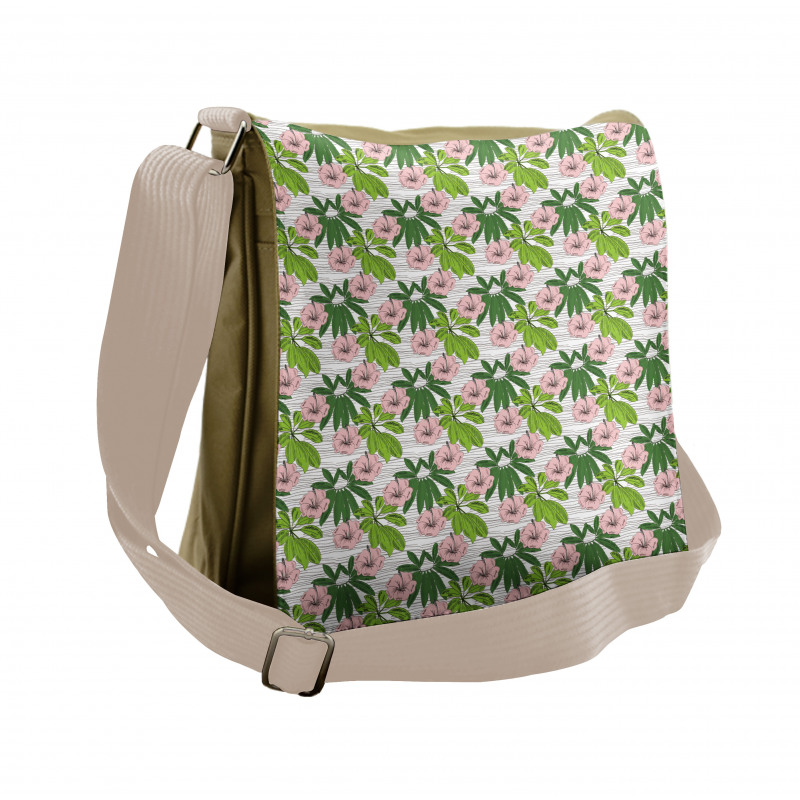 Hibiscus Flora Hand Drawn Messenger Bag