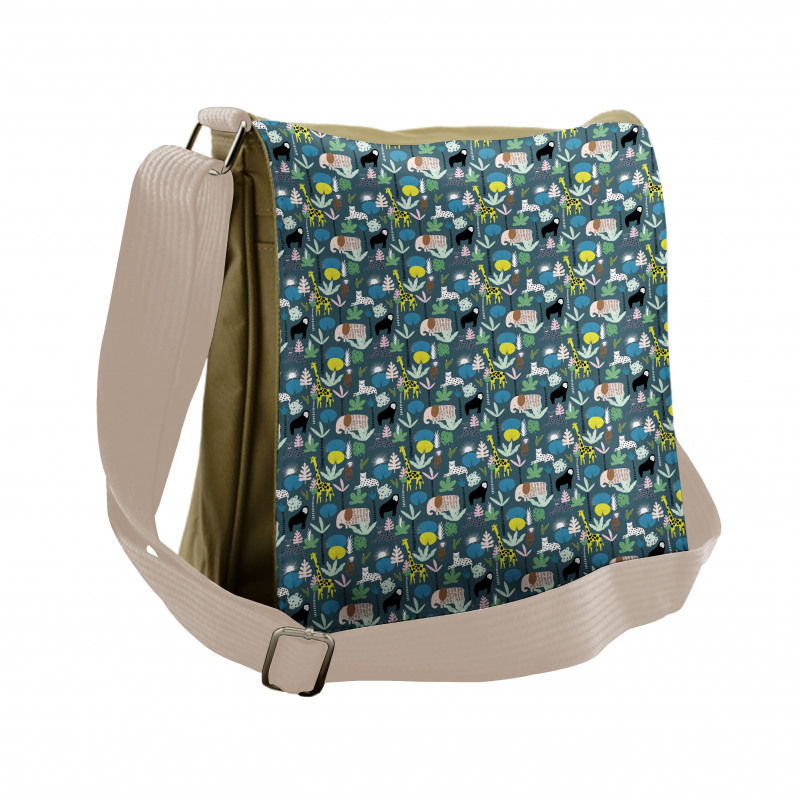 Childish Art Forest Animals Messenger Bag