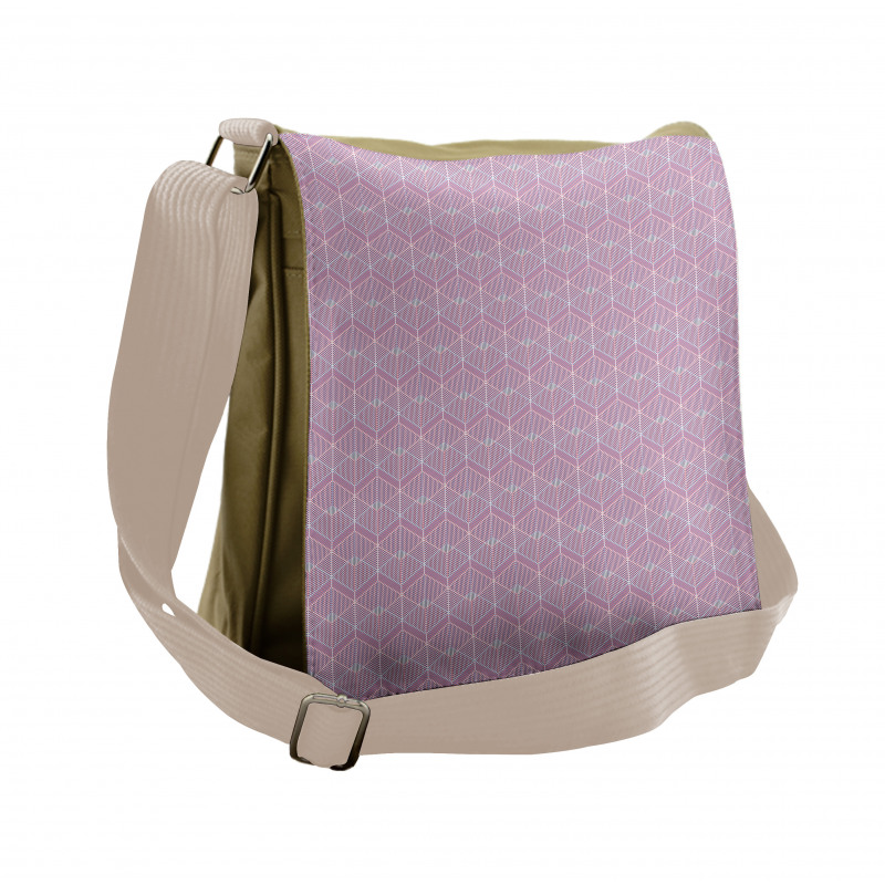 Repeating Diagonal Lines Messenger Bag