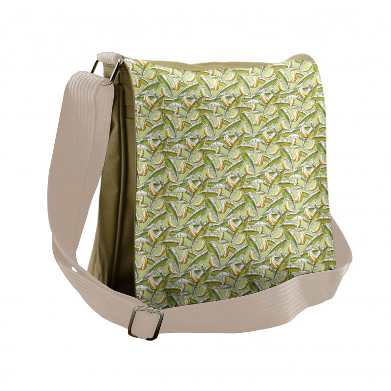 Tropical Fruit with Leaves Messenger Bag