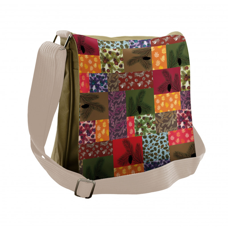 Colorful Pine Squares Art Messenger Bag