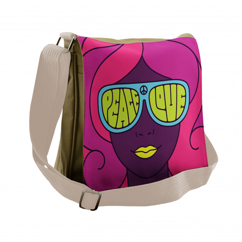 Peace and Love Groovy Girl Messenger Bag