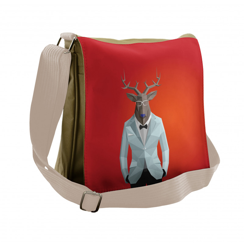 Moose Animal Person in Suit Messenger Bag