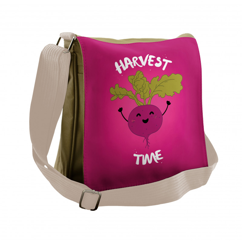 Happy Beet Character Words Messenger Bag