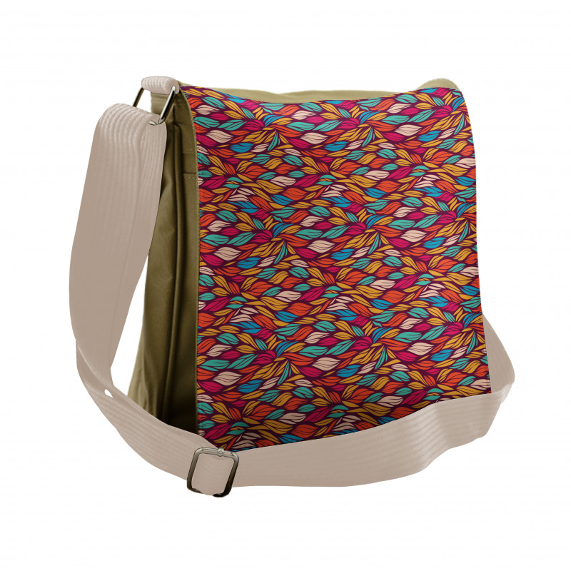 Abstract Warm Tone Waves Messenger Bag